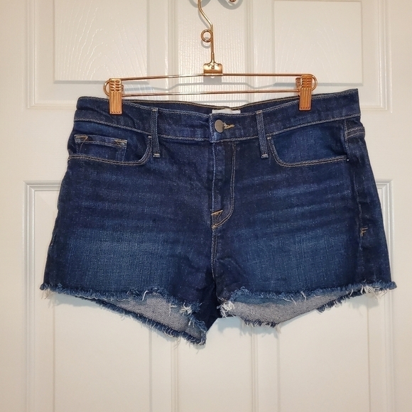 Frame Le Cutoff Dark Demin Shorts Sz 29 - Picture 1 of 9